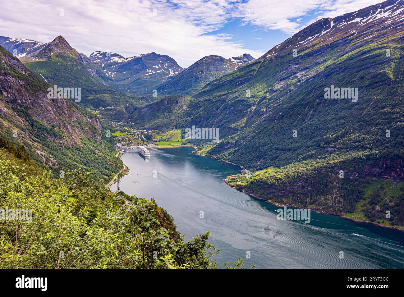 Il fiordo norvegese Geiranger. Foto Stock