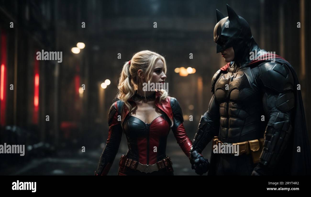 L'attesissimo film di Batman è ora disponibile, con Batgirl e Robin West nei ruoli principali Foto Stock