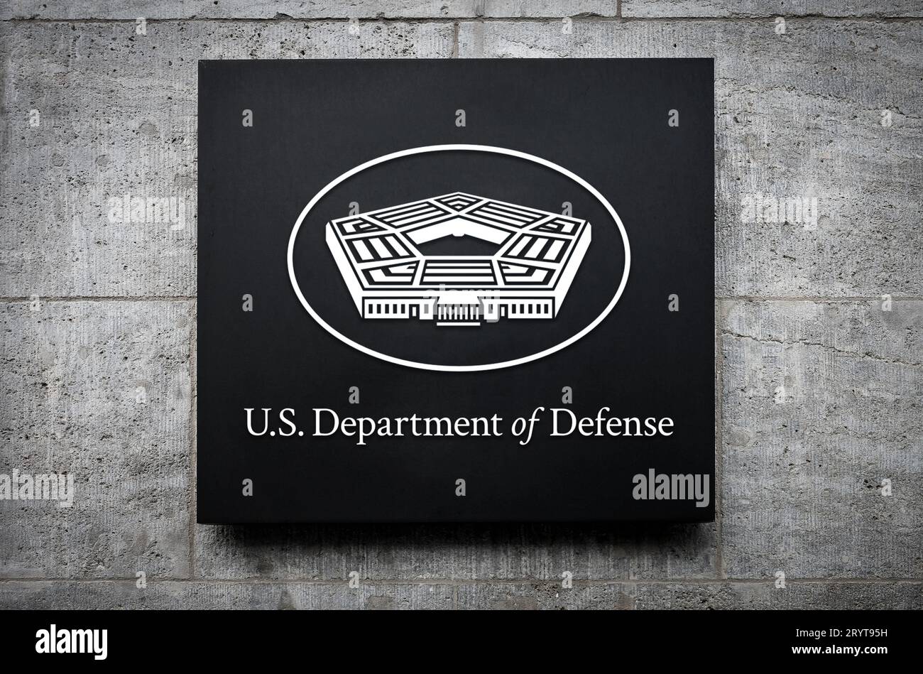Logo della sede centrale del Dipartimento della difesa degli Stati Uniti Foto Stock
