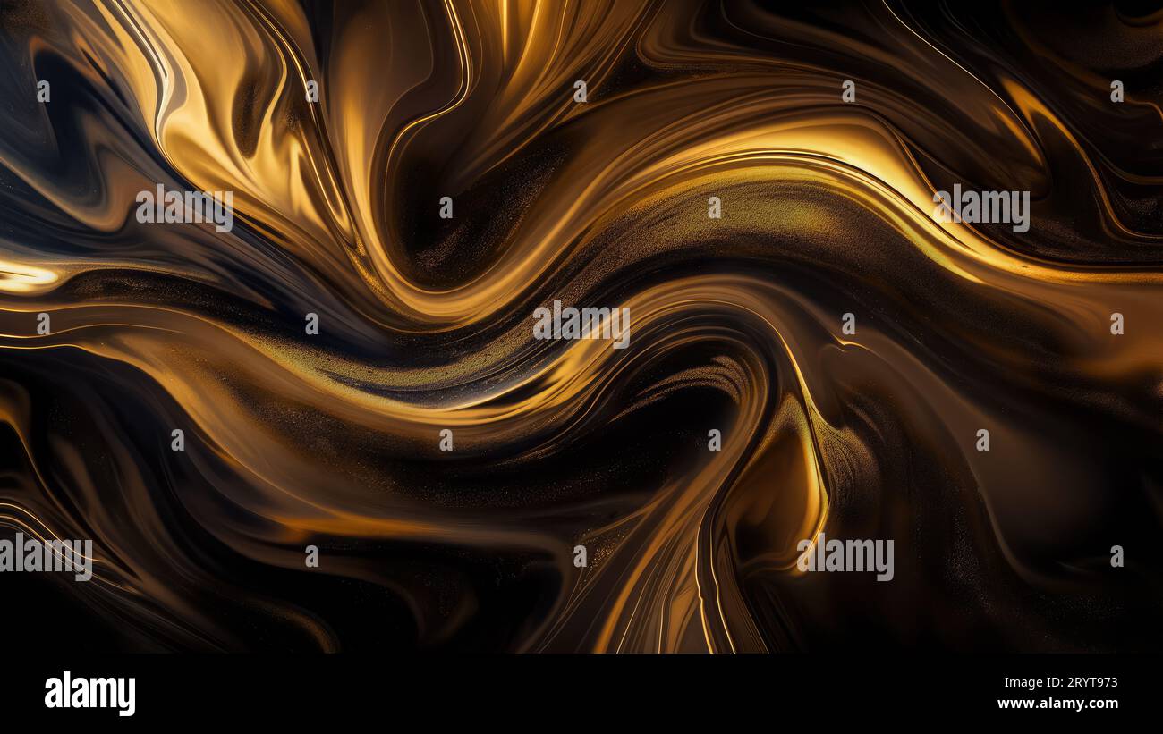 Sfondo texture oro liquido Foto Stock