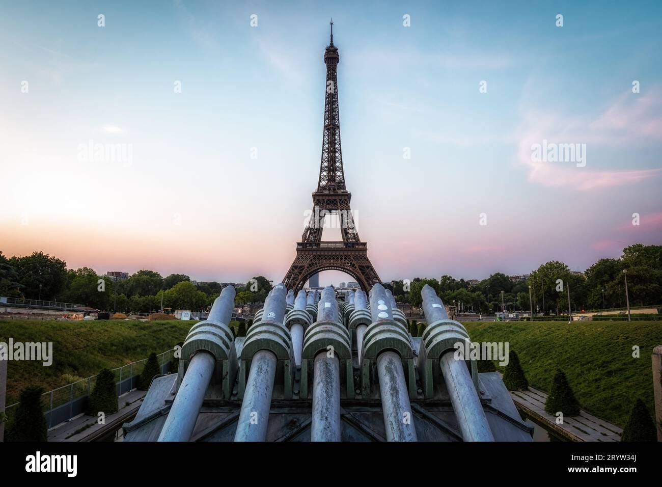 Torre Eiffel dal Trocadero Foto Stock