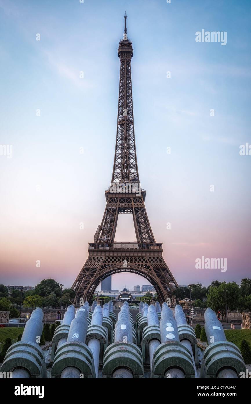 Torre Eiffel dal Trocadero Foto Stock