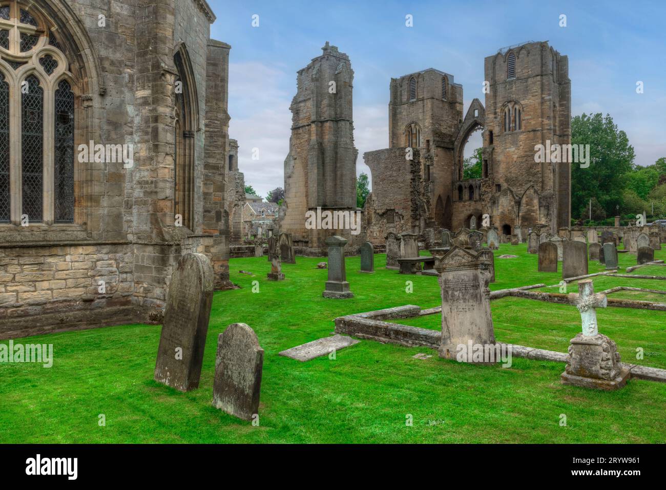 Cattedrale gotica di Elgin, Moray, Scozia Foto Stock