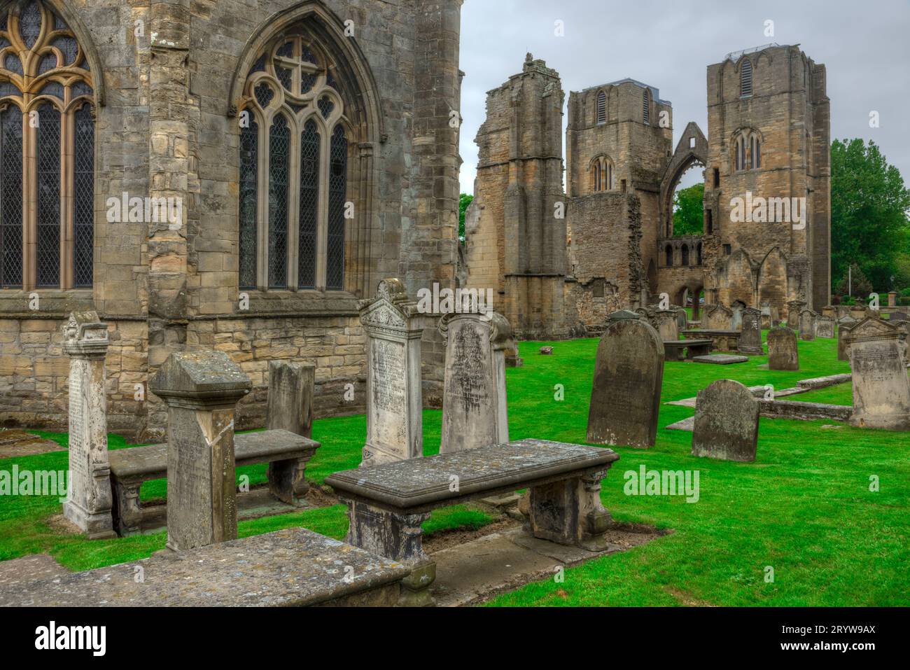 Cattedrale gotica di Elgin, Moray, Scozia Foto Stock