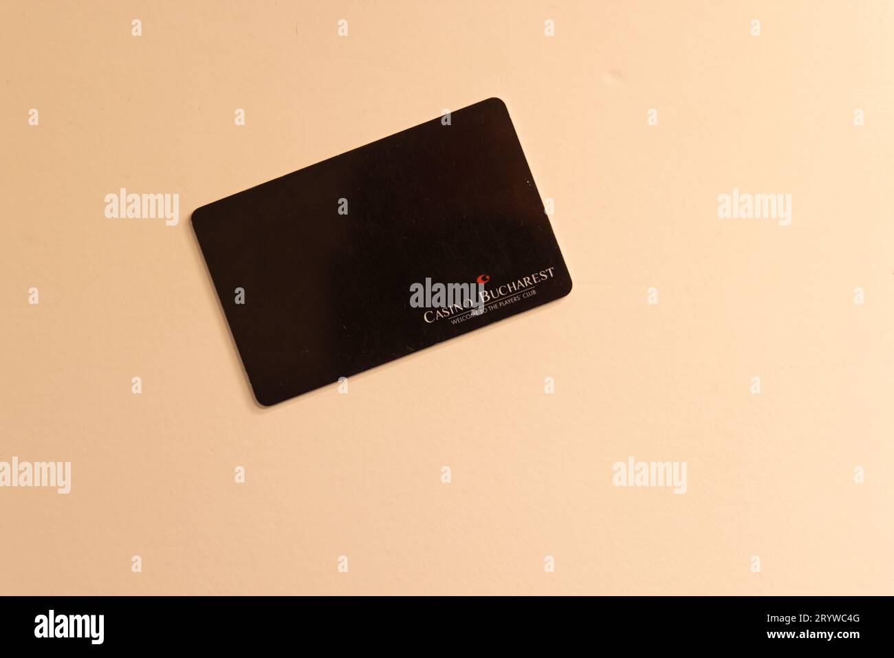 Retro della key card senza contatto dell'ex hotel Intercontinentale di Bucarest (del gruppo IHG) in Romania con chip RFID (NFC) con "Casino Bucharest" Foto Stock