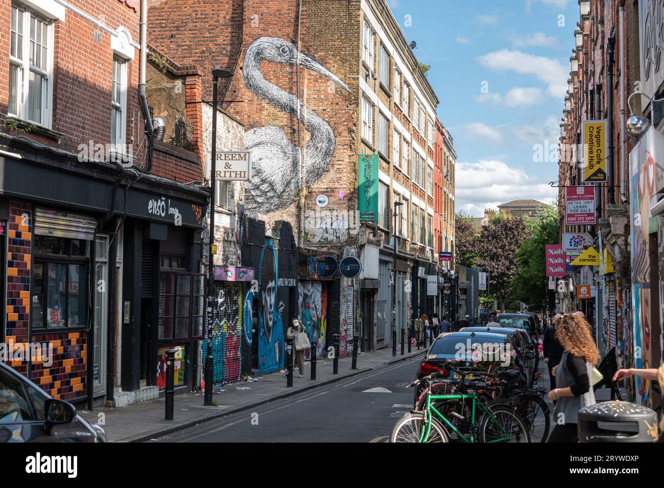 Brick Lane, Tower Hamlets, Londra E1. Foto Stock