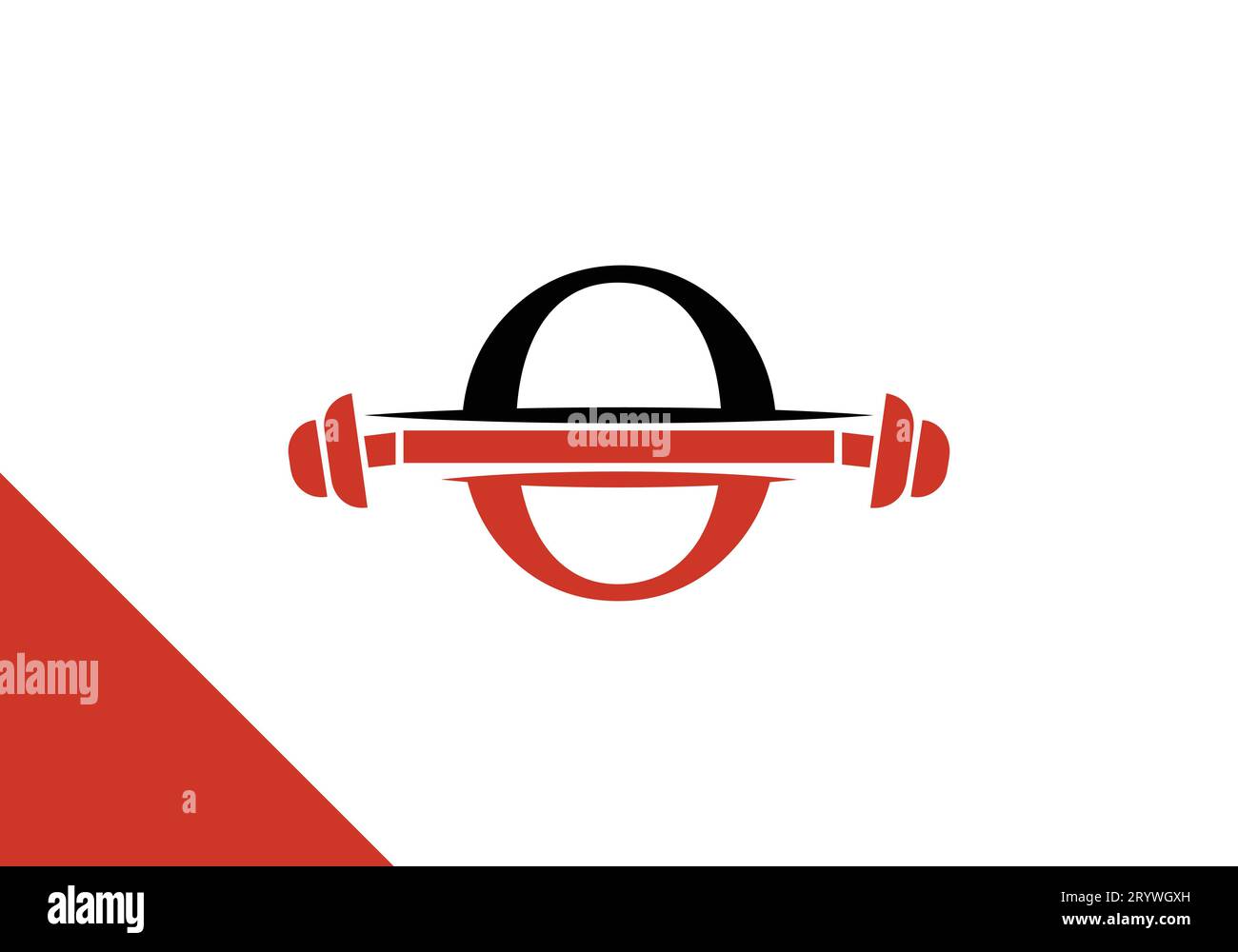 Logo lettera o con campanello. design con logo fitness vector per palestra e fitness Illustrazione Vettoriale