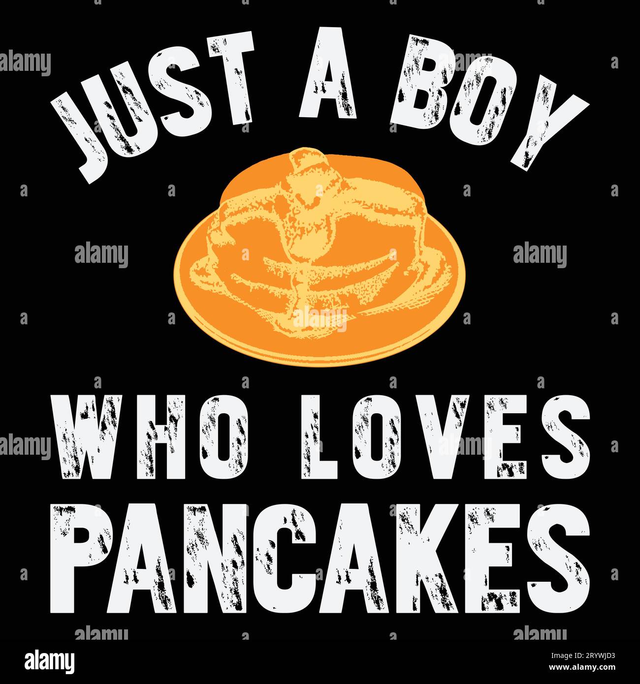 Just A Boy Who Loves Pancakes T-shirt Illustrazione Vettoriale