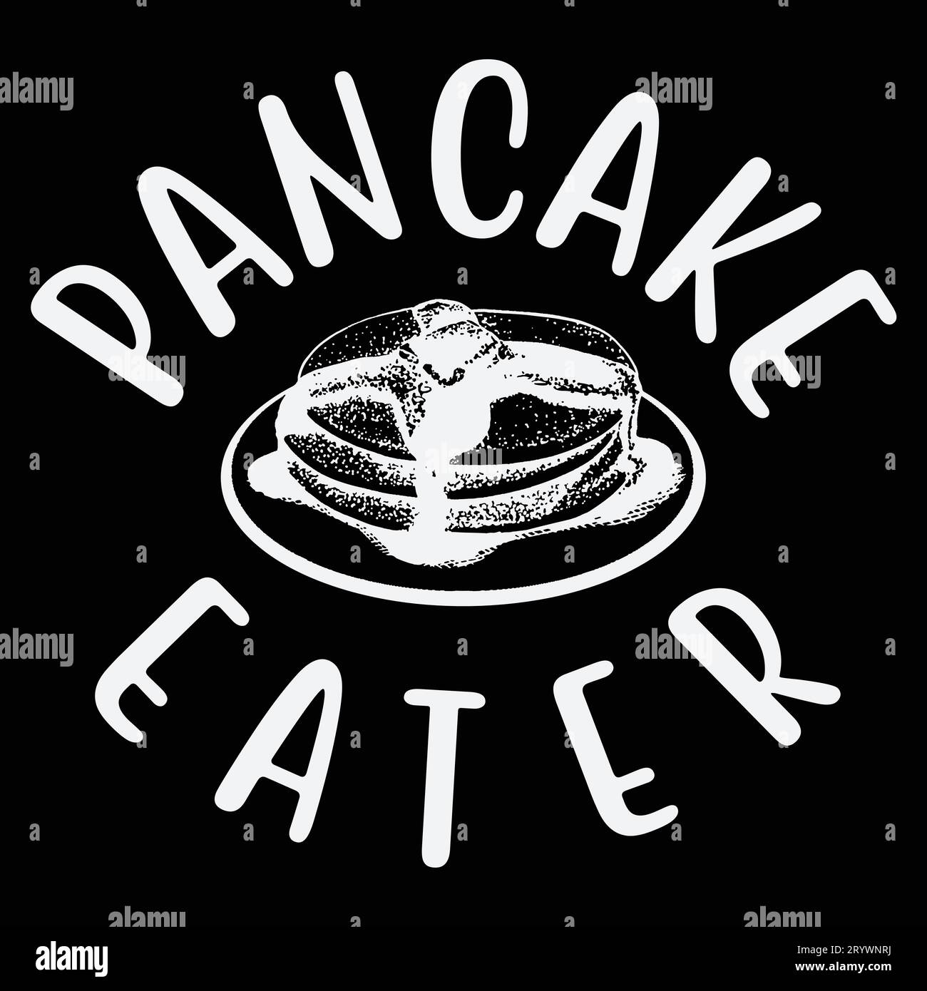 T-shirt per famiglie Pap Son Matching, mangiatore di pancake Illustrazione Vettoriale