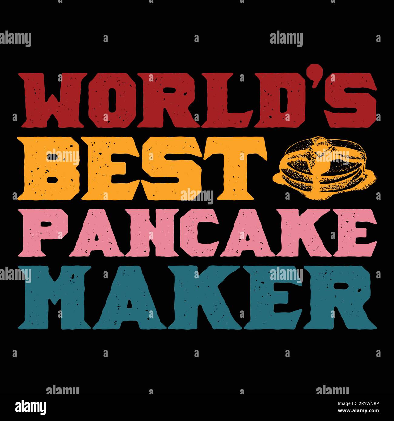 T-Shirt divertente retro, la migliore creatrice di pancake al mondo Illustrazione Vettoriale