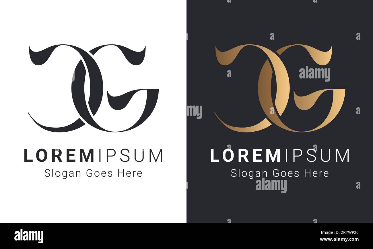 Design con logo in formato GC o CG monogramma di lusso Illustrazione Vettoriale
