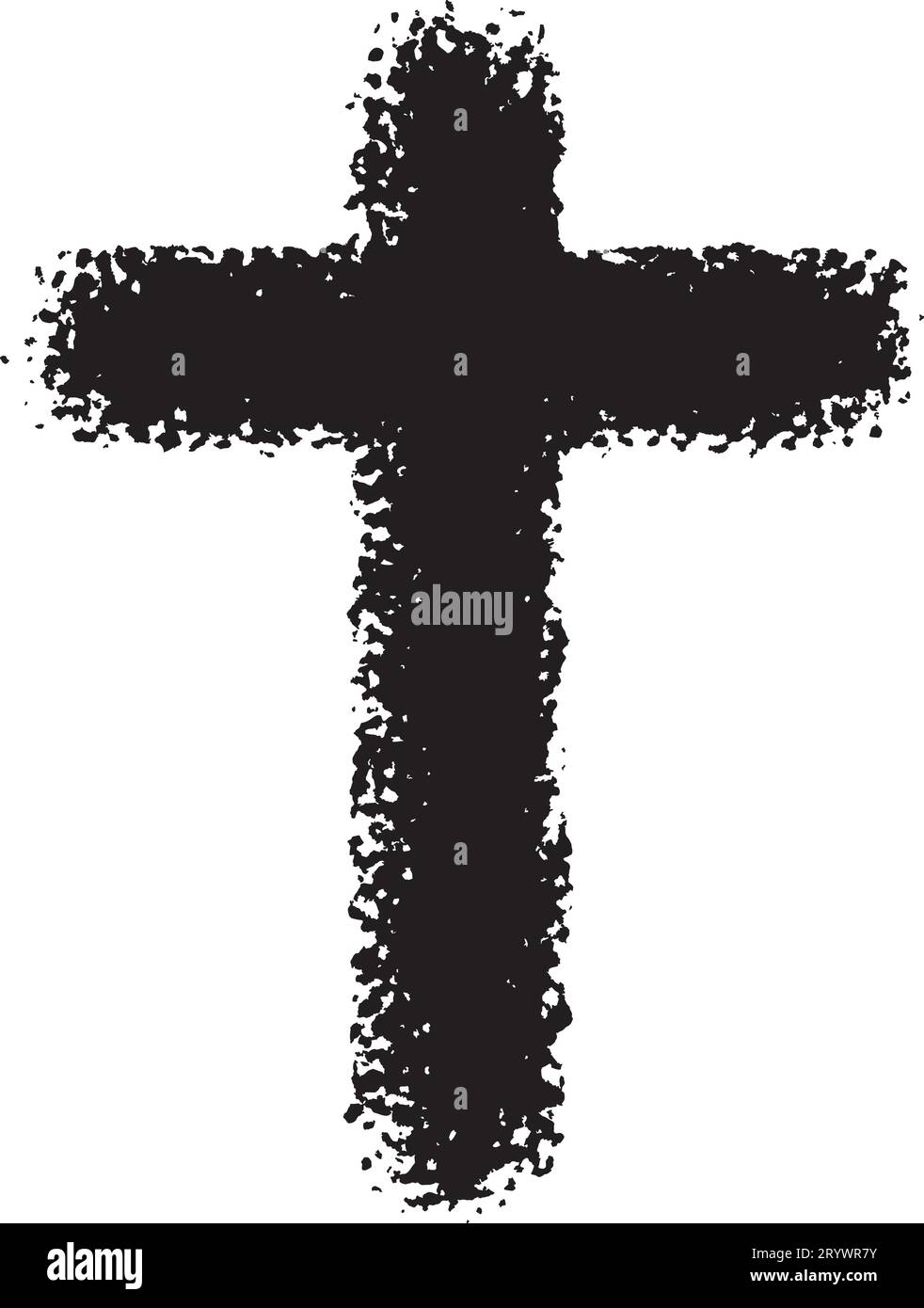 Icona Vector religiosa cristiana di Grunge Cross. Illustrazione Vettoriale