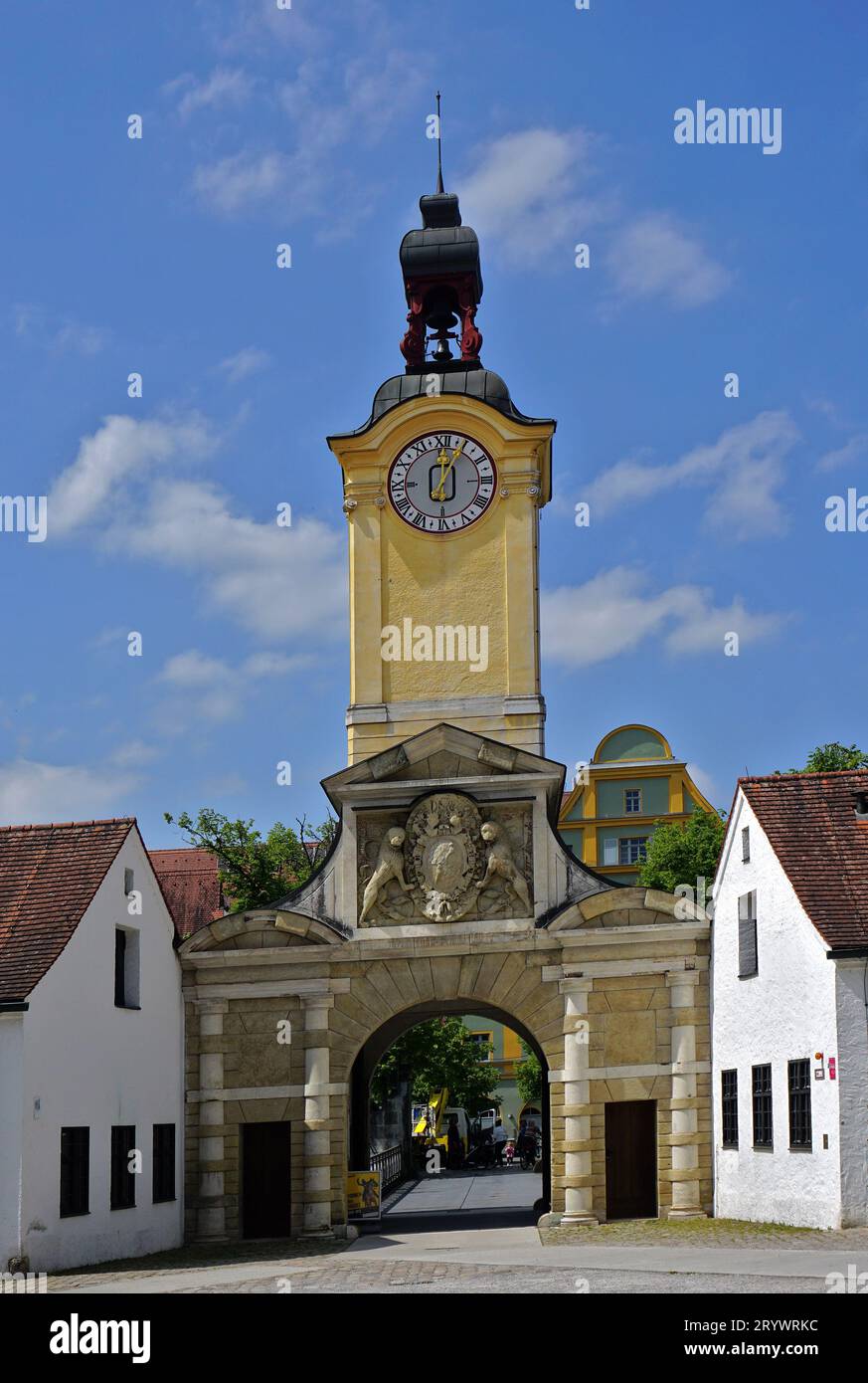 Nuovo castello di Ingolstadt sul Danubio nell'alta Baviera, in Germania Foto Stock