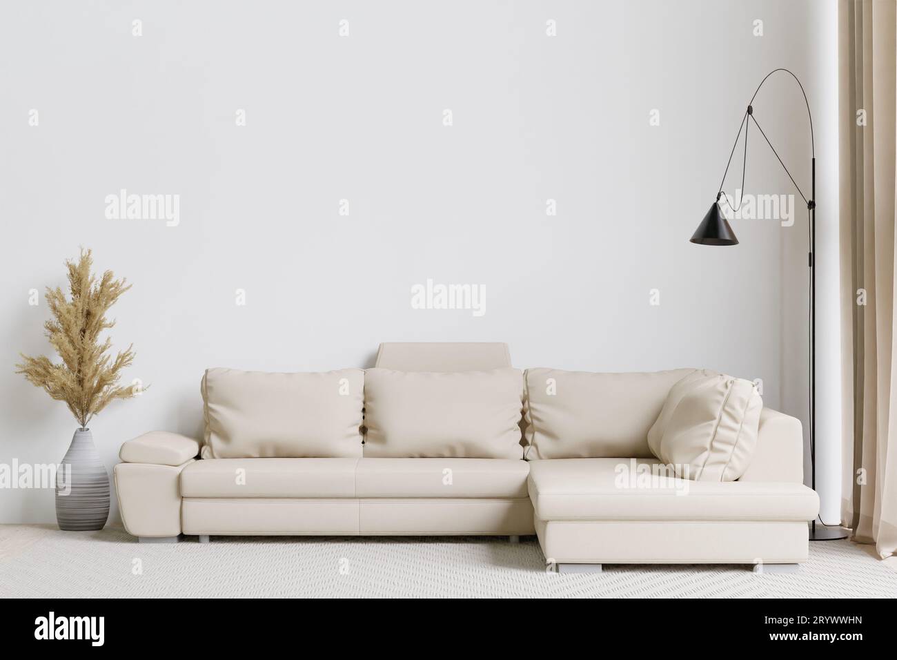 Grande design Living room.interior bianco Foto Stock
