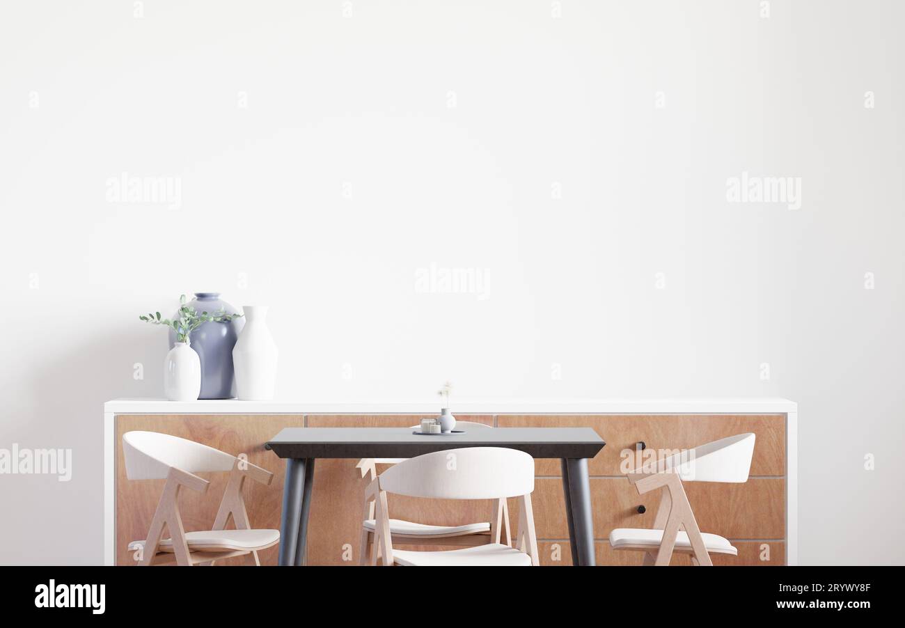 Sala da pranzo e spazio per cabinetcopy su sfondo bianco Foto Stock
