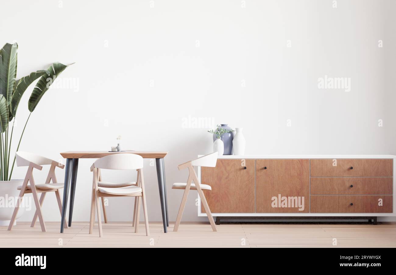 Sala da pranzo e spazio per cabinetcopy su sfondo bianco Foto Stock