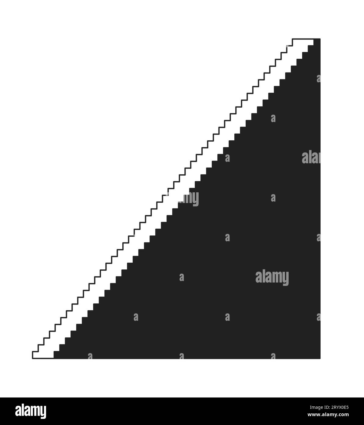 Oggetto cartoni animati 2D in bianco e nero a gradini Illustrazione Vettoriale