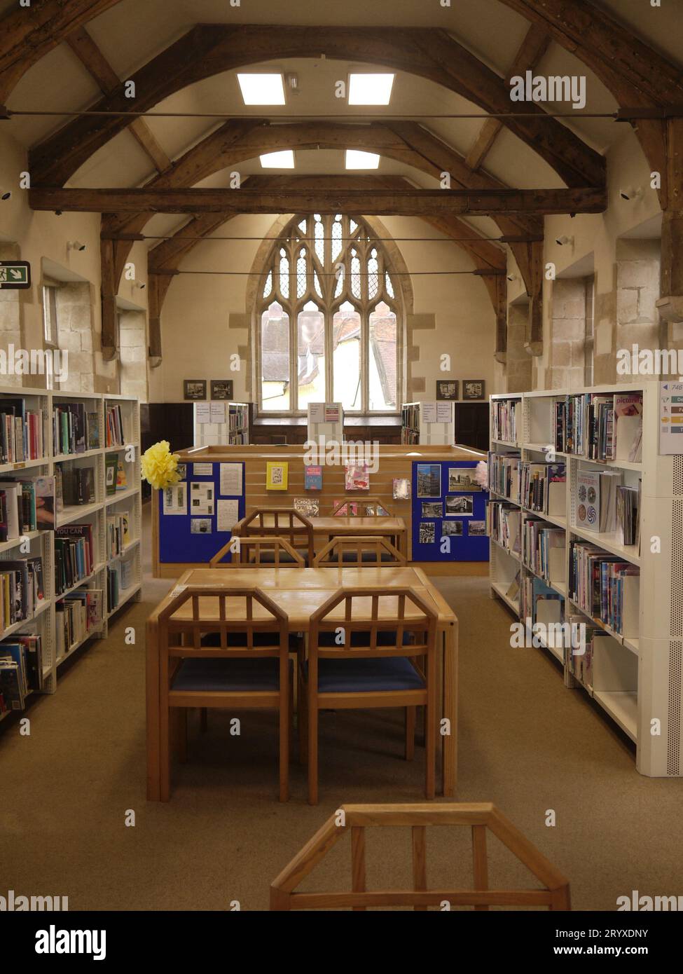 Shrewsbury, Shropshire, Regno Unito - 22 giugno 2023: The Old School Room, Shrewsbury Library. Foto Stock
