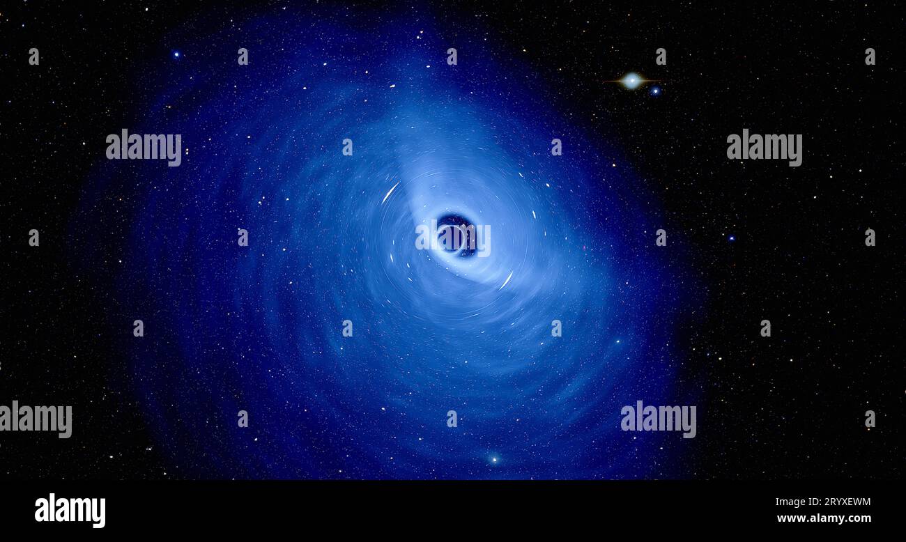 Sagittario Una stella è il buco nero che risiede nel mezzo della via Lattea. Il suo effetto di gravità controlla l'intero sistema stellare surroundi Foto Stock