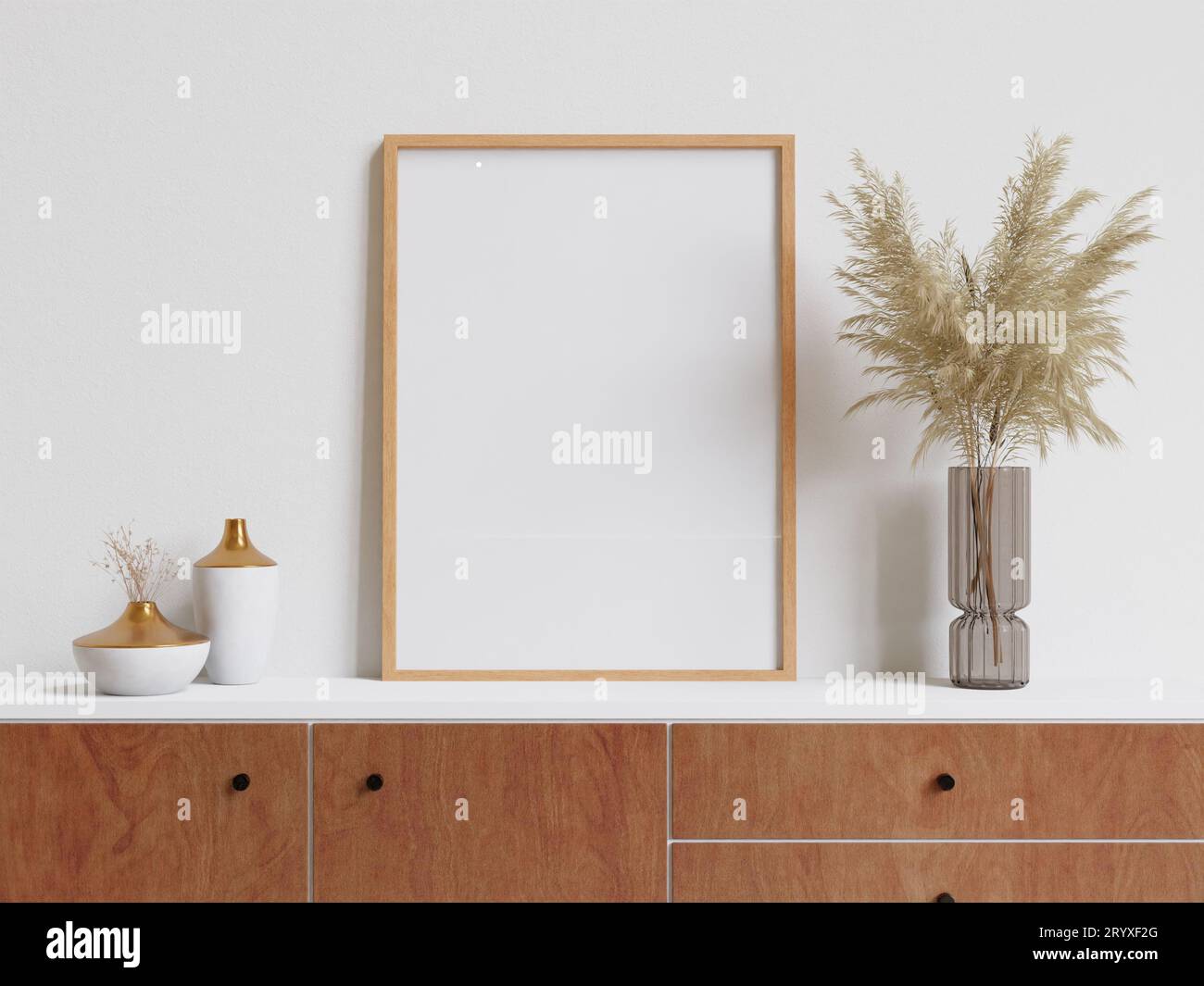 Soggiorno sulla parete bianca Foto Stock