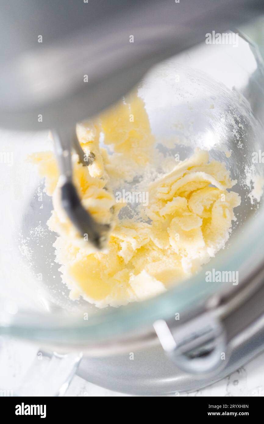 Biscotti al limone con cioccolato bianco Foto Stock