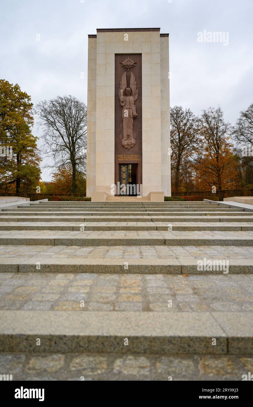 La Cappella commemorativa del Cimitero e Memoriale americano di Lussemburgo ad Hamm, città di Lussemburgo, Lussemburgo. Foto Stock
