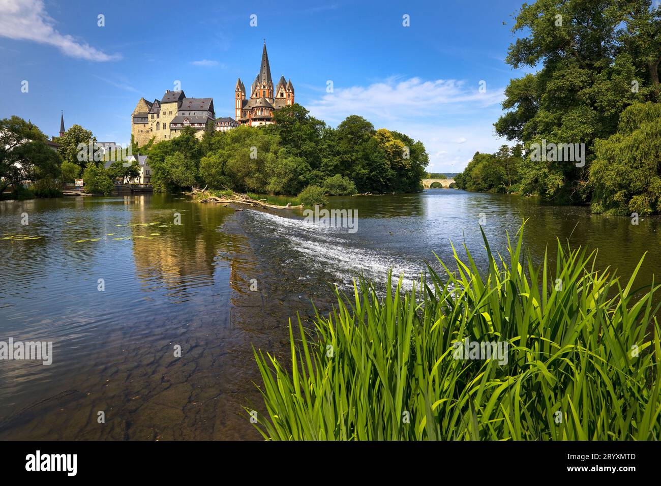 Cattedrale di Limburg St Castello di Georg e Limburgo sul fiume Lahn, Limburg an der Lahn, Germania Foto Stock