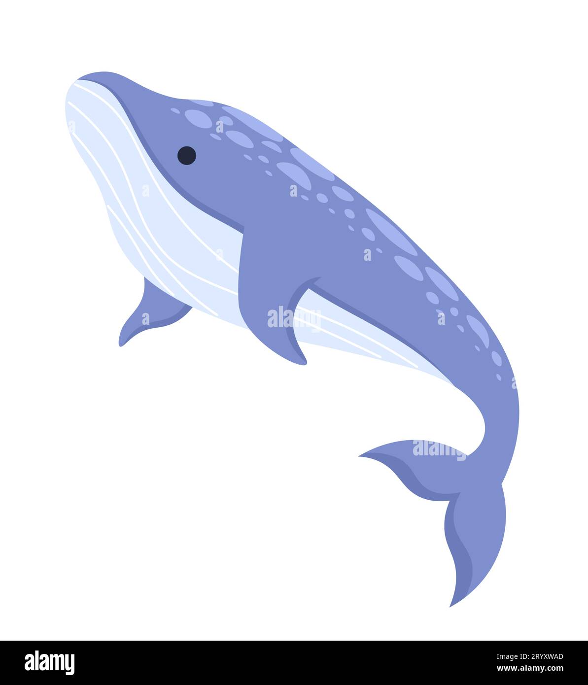 Personaggio dei cartoni animati 2D subacquei con megattere di balene Illustrazione Vettoriale