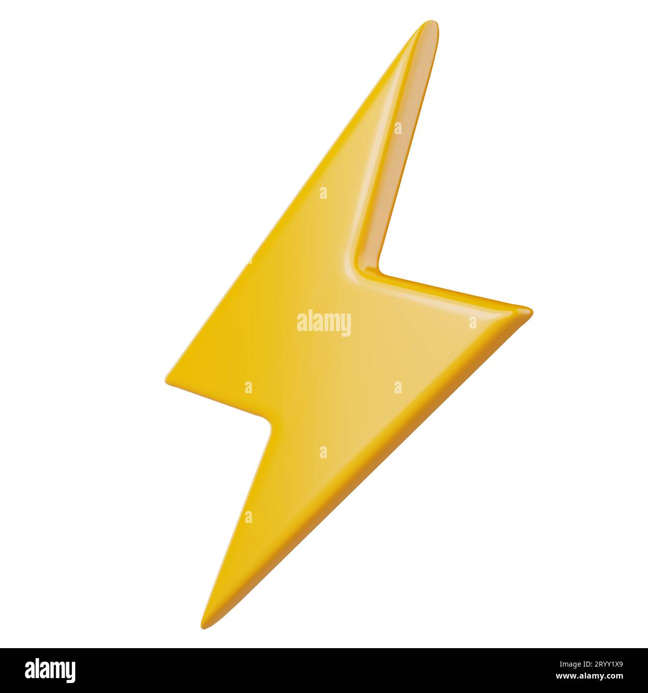 Icona Del Fulmine. Simbolo Lampeggiante Giallo Cartoon Immagine E Vettoriale - Foto 2