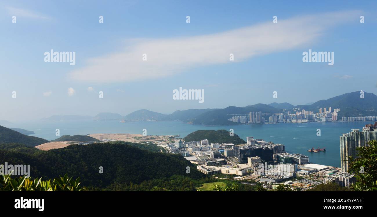 Vista della zona industriale di Tseung Kwan O. Foto Stock