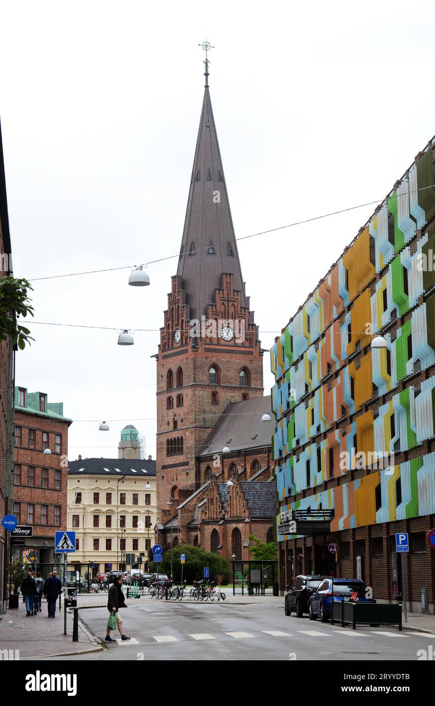 St Chiesa di Pietro nel centro storico di Malmö, Svezia. Foto Stock
