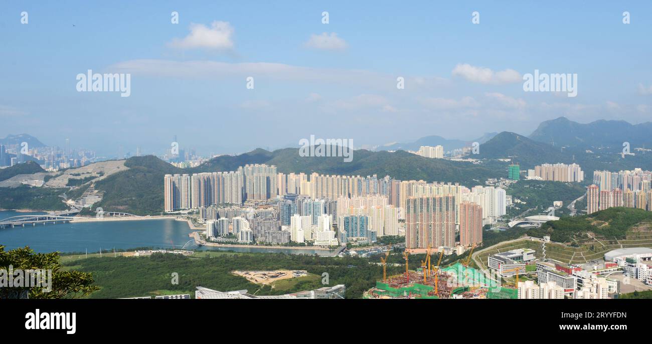 Veduta di Tseung Kwan o, nuovi territori, Hong Kong. Foto Stock