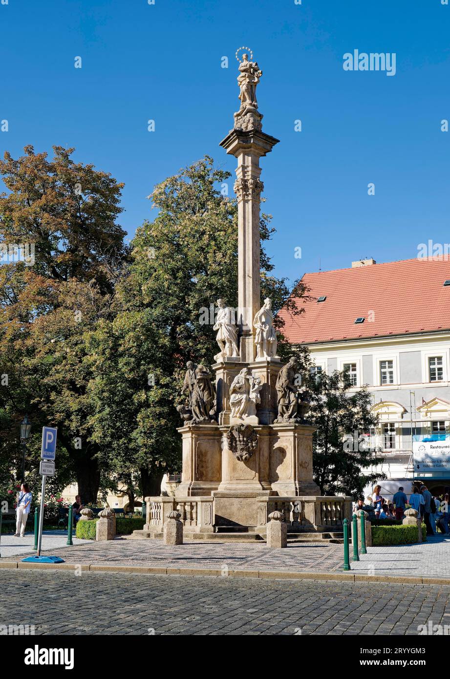 Colonna di Santa Maria nel Castello di Praga, Praga, Repubblica Ceca Foto Stock