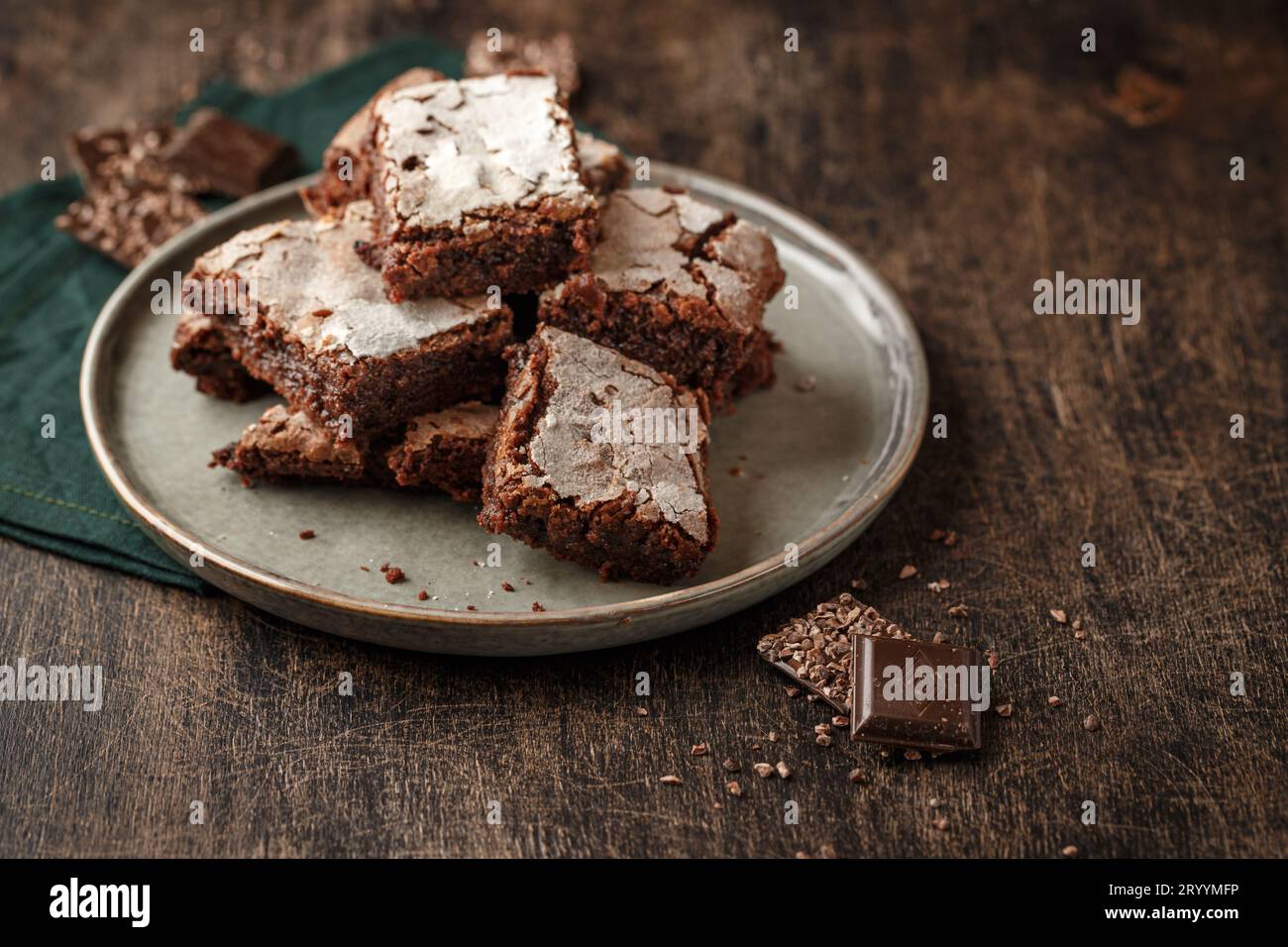 Torta di brownie al cioccolato Foto Stock