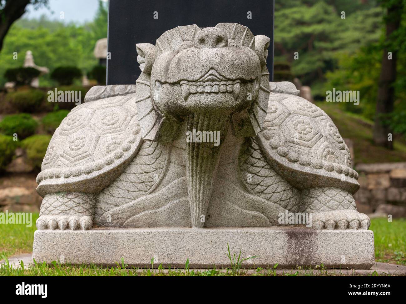 Primo piano del monumento per un monaco defunto, Corea del Sud Foto Stock