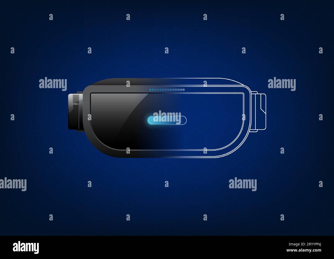 Tecnologia VR è la tecnologia che l'ha trasformata in metaversa, una simulazione di realtà virtuale. Utilizzati nel settore del gaming, gli occhiali Vector VR spli Illustrazione Vettoriale