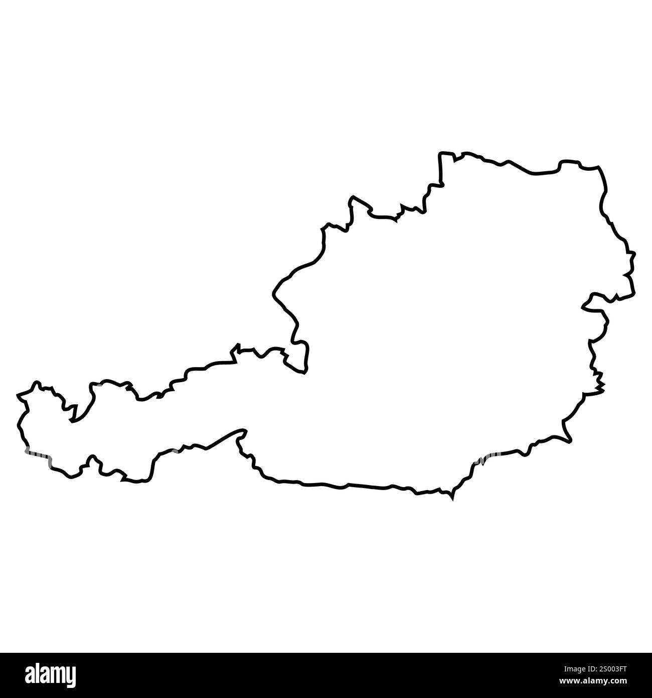 Mappa generale dell'Austria, paese europeo confine con l'Austria Illustrazione Vettoriale