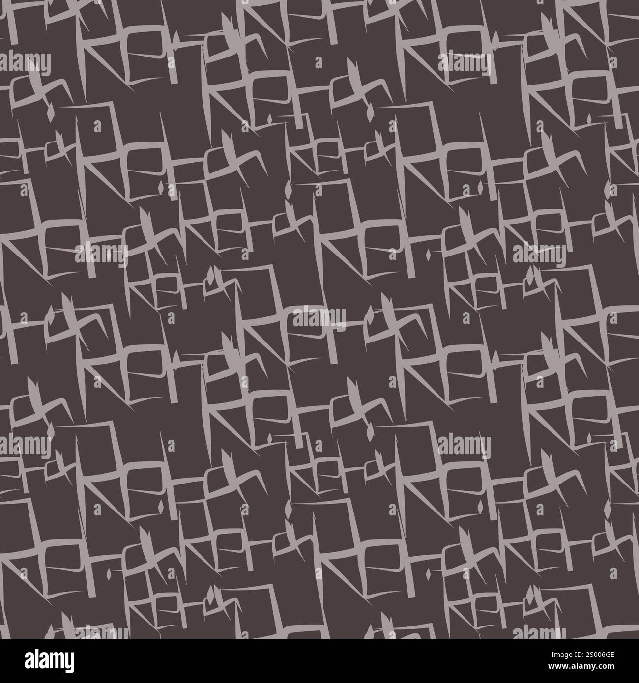 Motivo di scrittura a mano Vintage astratto senza cuciture Stock tonalità marrone vettoriale Illustrazione Vettoriale