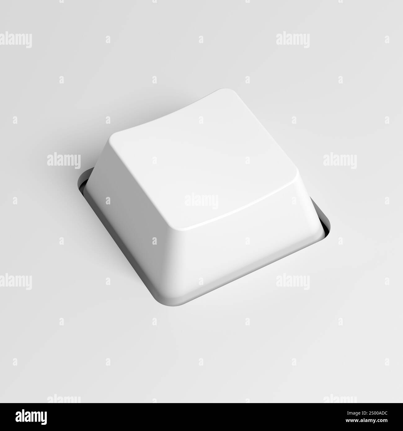 Tasto della tastiera bianco. Copia spazio. Pulsante. Vuoto. illustrazione 3d. Foto Stock