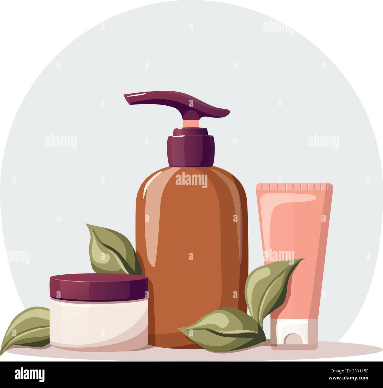 Concetto di natura morta benessere e spa, mockup vettoriale Illustrazione Vettoriale