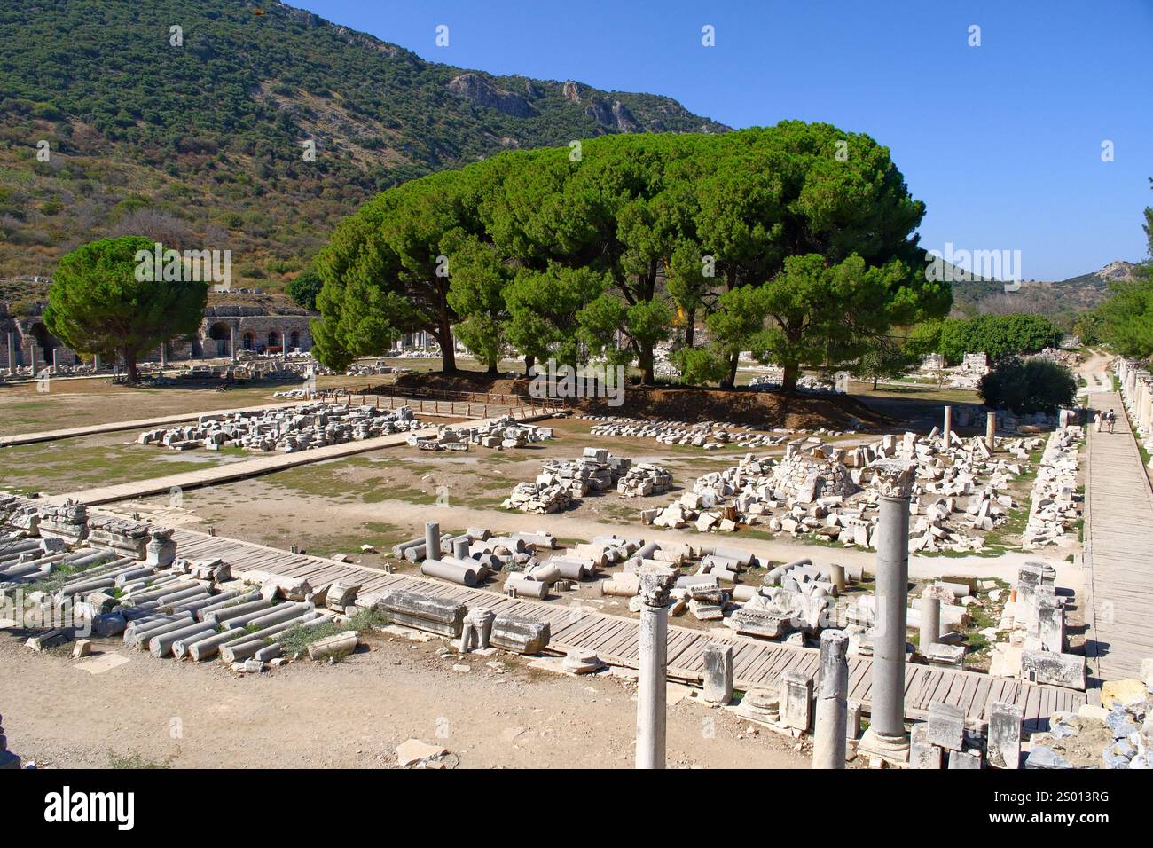 İzmir,Turchia-4 ottobre 2024: Efeso Commercial Agora vecchie rovine Foto Stock