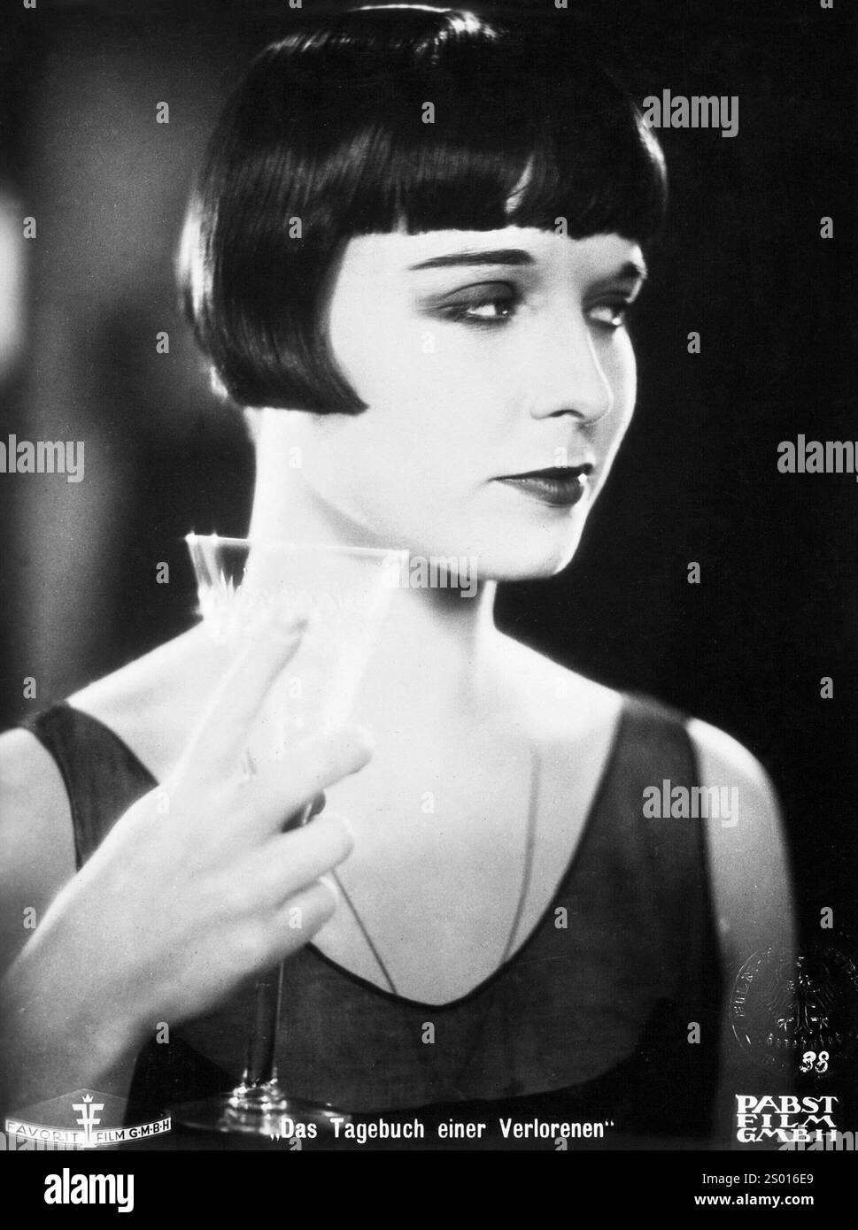 Louise Brooks in Diary of a Lost Girl (Favorite Film, 1929) German lobby Card Foto Stock