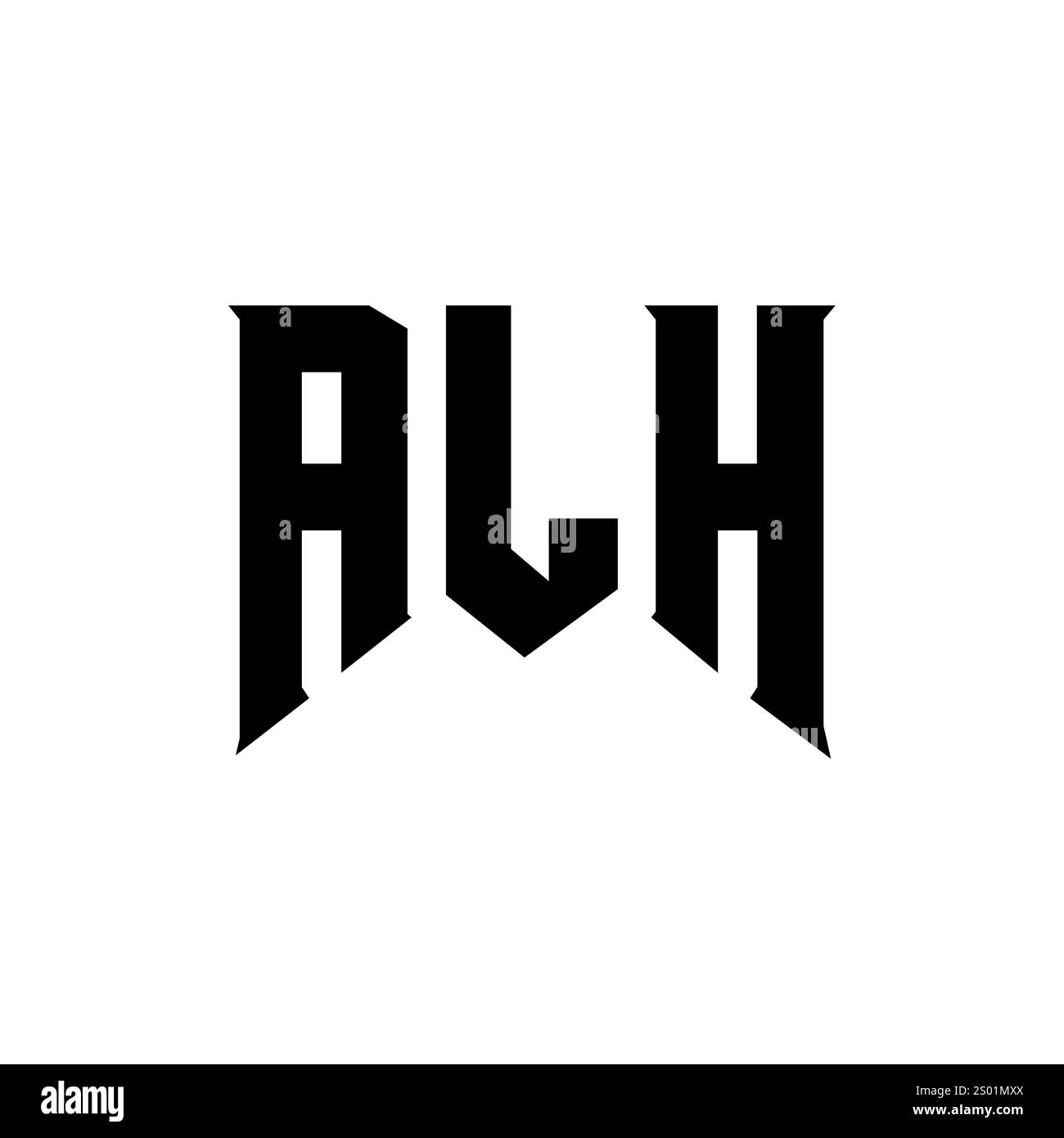 Logo ALH Letter per l'azienda tecnologica. Combinazione di colori bianco e nero con logo ALH. Logo ALH, vettore ALH, design ALH, icona ALH, ALH alph Illustrazione Vettoriale