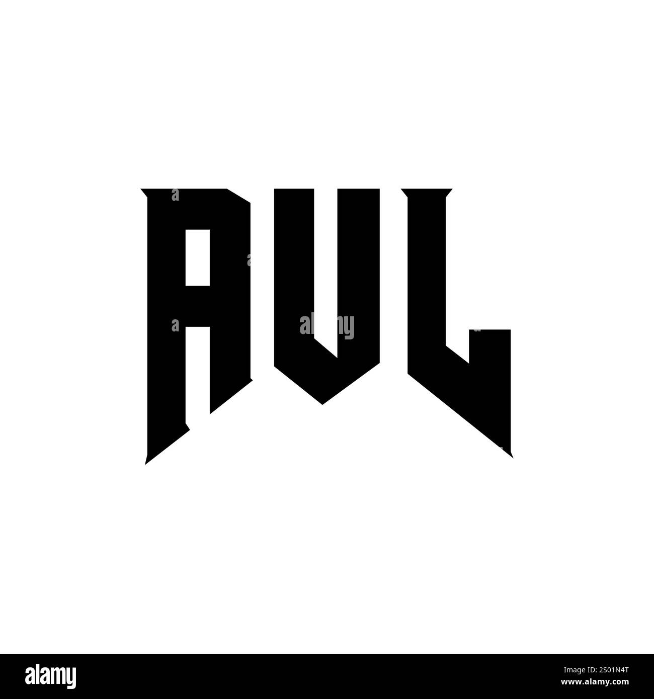 Design del logo AUL Letter per l'azienda tecnologica. Combinazione di colori bianco e nero con logo AUL. Logo AUL, vettore AUL, design AUL, icona AUL, alph AUL Illustrazione Vettoriale