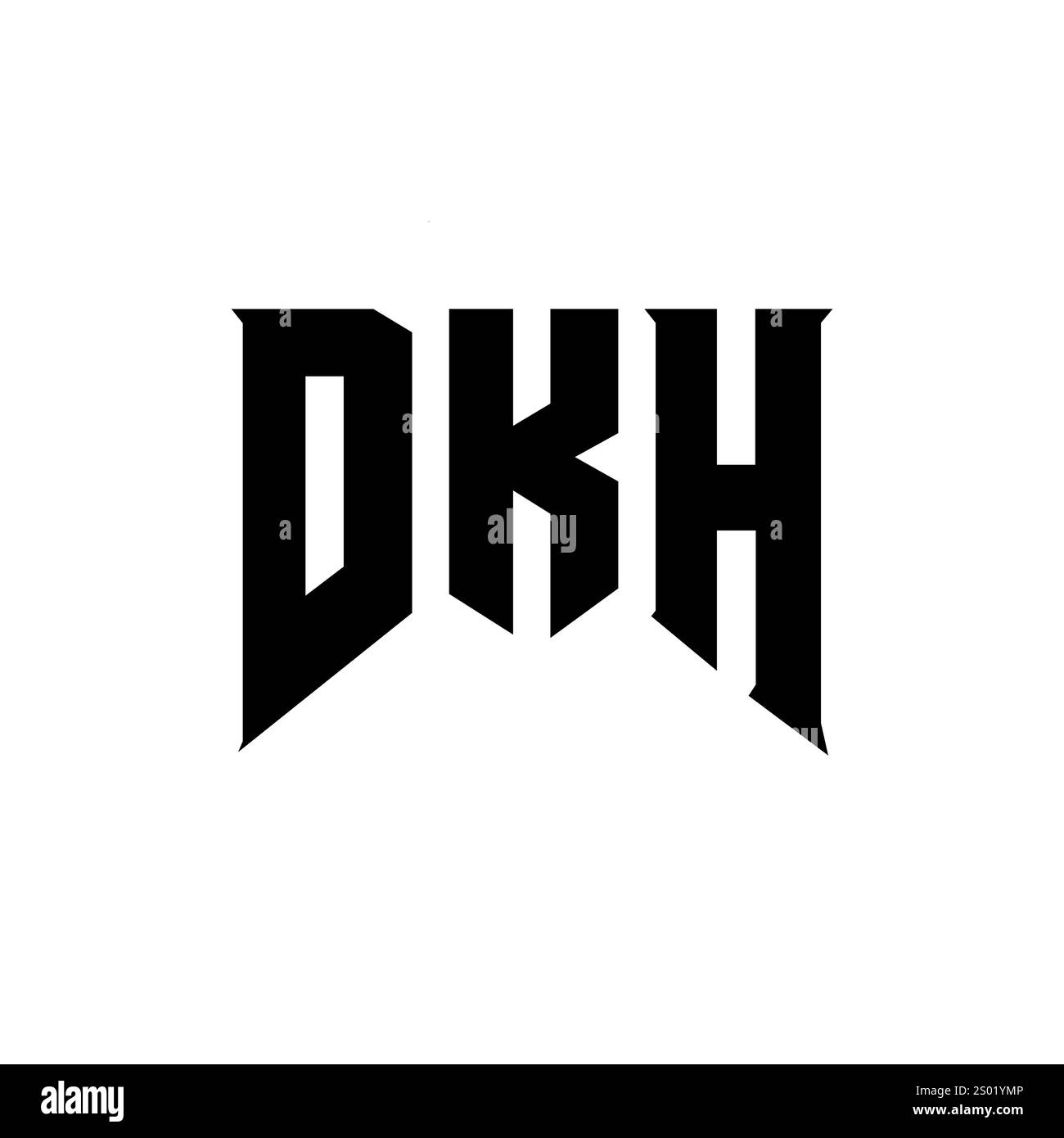 Design del logo DKH Letter per l'azienda tecnologica. Combinazione di colori bianco e nero con logo DKH. Logo DKH, vettore DKH, design DKH, icona DKH, DKH alph Illustrazione Vettoriale