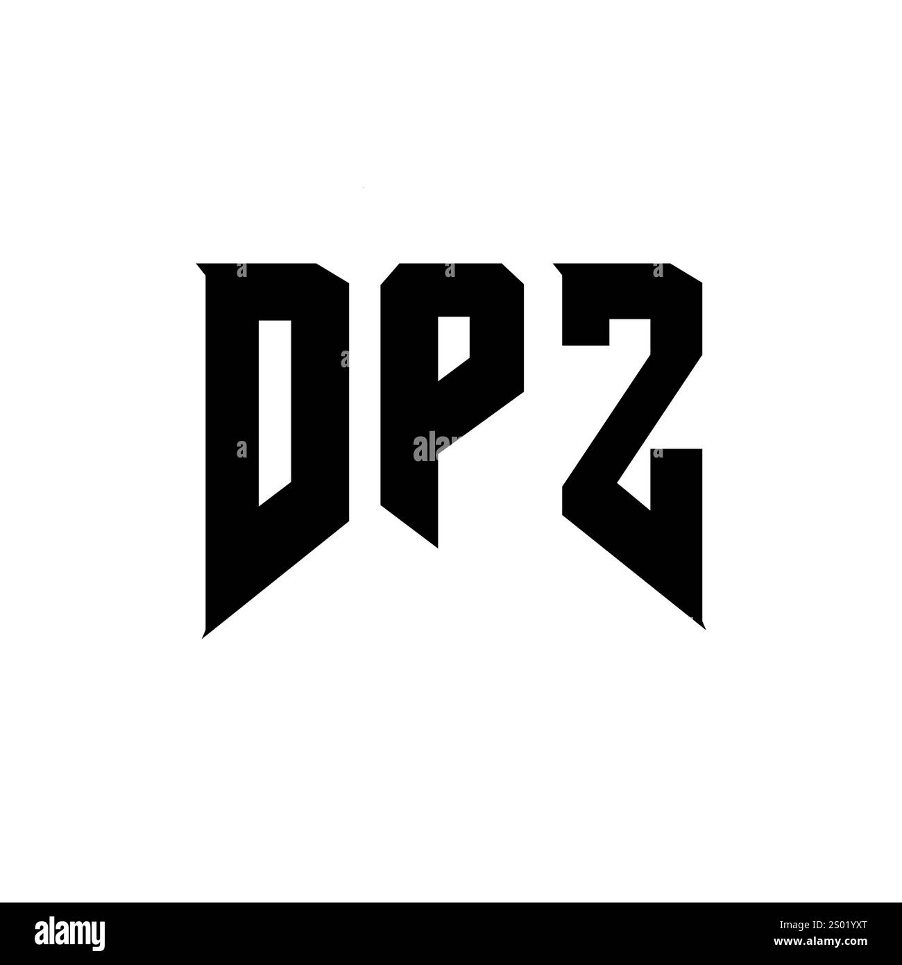 Logo DPZ Letter per l'azienda tecnologica. Combinazione di colori bianco e nero con logo DPZ. Logo DPZ, vettore DPZ, design DPZ, icona DPZ, alph DPZ Illustrazione Vettoriale