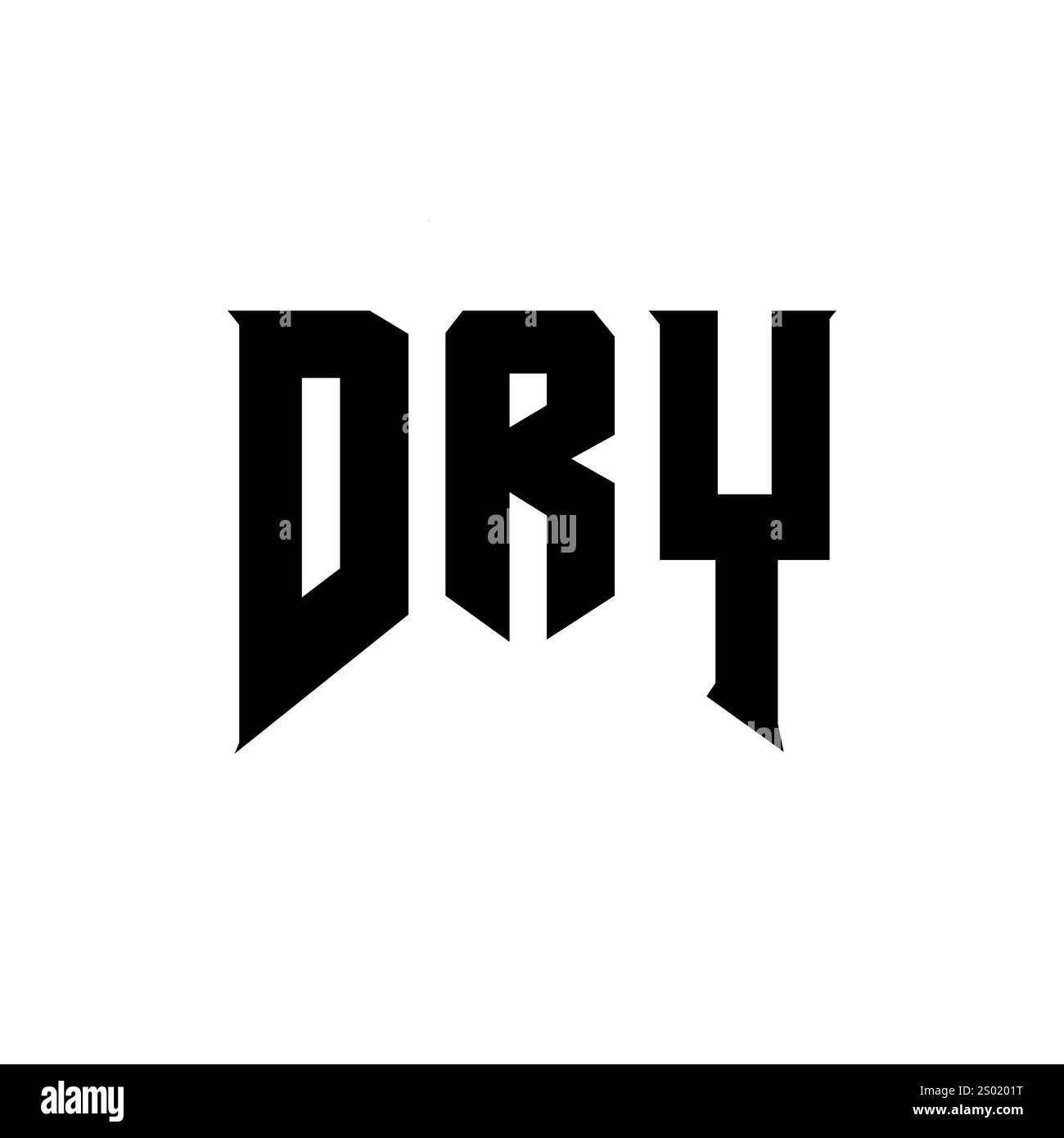 Design con logo DRY Letter per l'azienda tecnologica. Combinazione di colori bianco e nero con logo DRY. Logo DRY, vettore DRY, design DRY, icona DRY, alph DRY Illustrazione Vettoriale