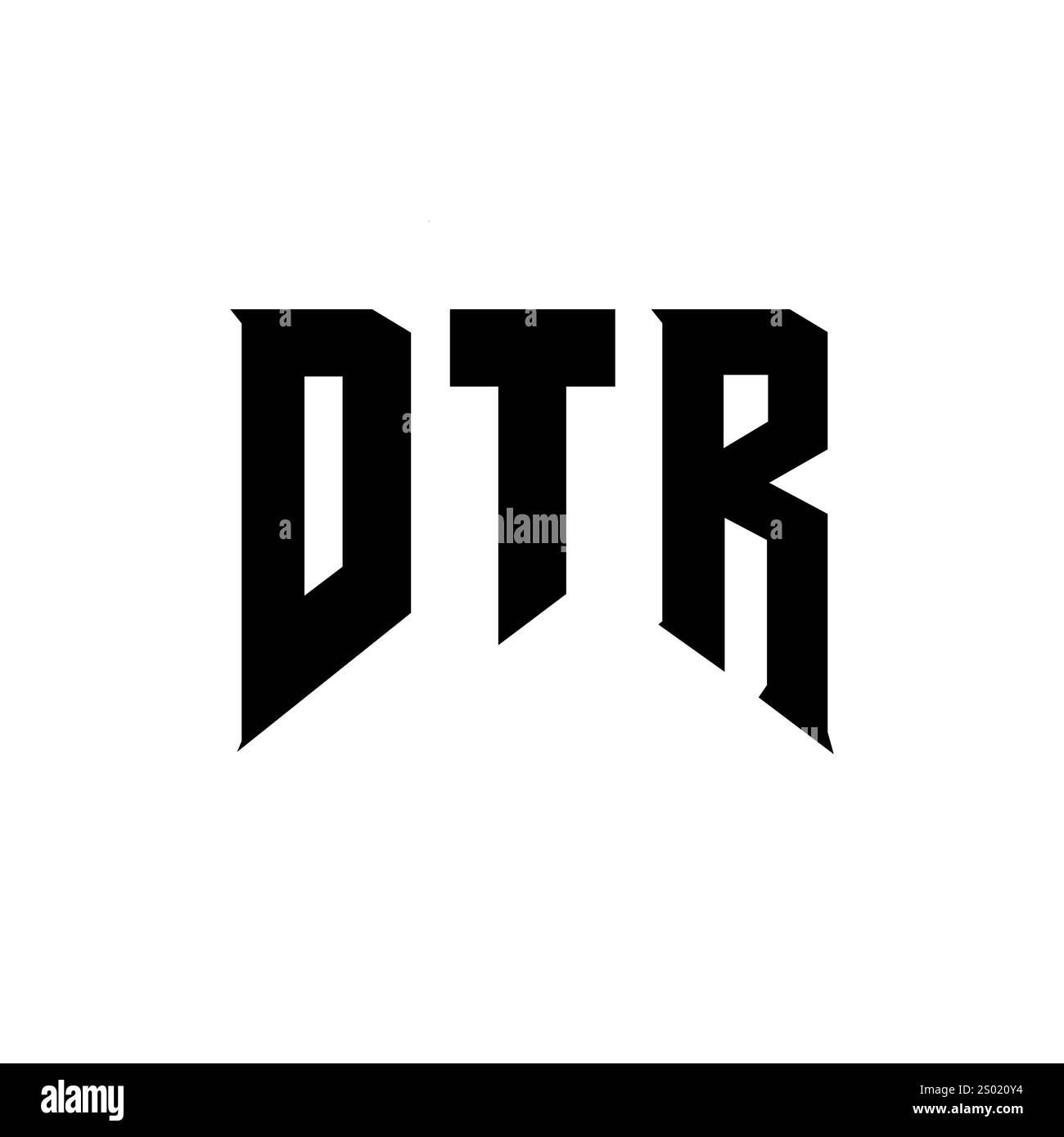 Design con logo DTR Letter per l'azienda tecnologica. Combinazione di colori bianco e nero con logo DTR. Logo DTR, vettore DTR, design DTR, icona DTR, alph DTR Illustrazione Vettoriale