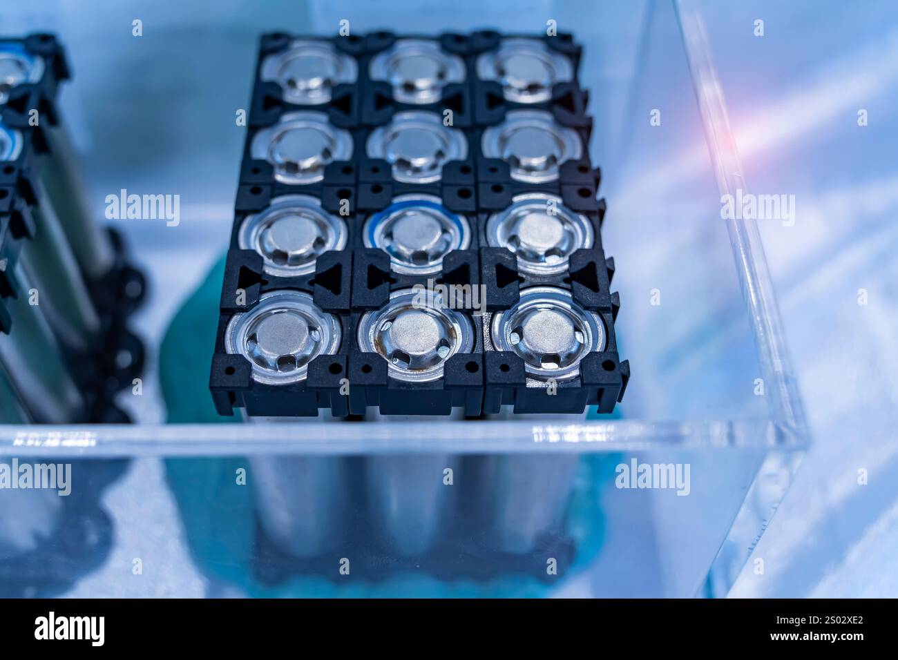 confezione di moderne batterie agli ioni di litio ad alta capacità Foto Stock
