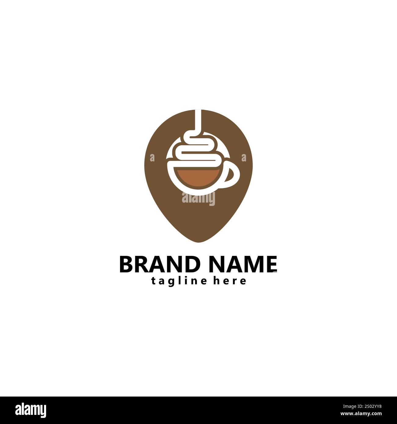 design vettoriale del logo del marcatore del caffè Illustrazione Vettoriale